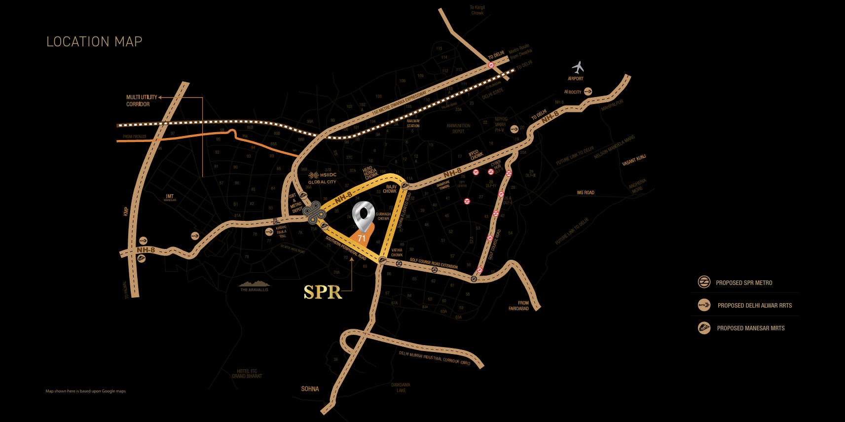 Sector 71 Gurgaon Location Map